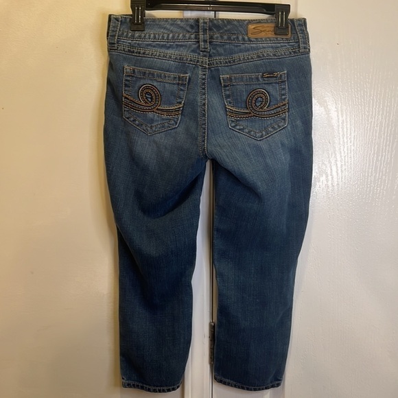 Seven7 Jeans Crop Ankle Jeans Capri Pants Medium Blue Wash Size 4 - Picture 3 of 14